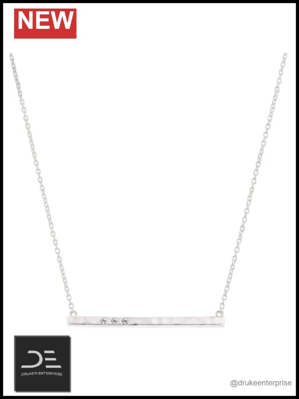 Silpada Dotted Line Sterling Silver Pendant Necklace with Crystals